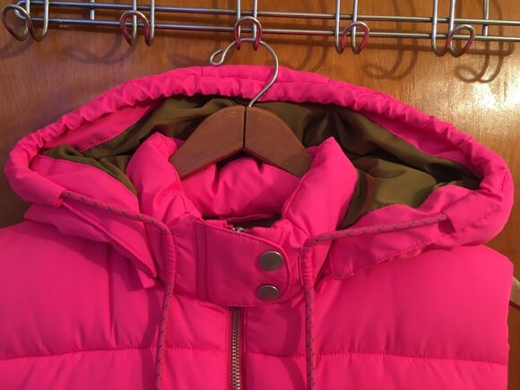 Anthropologie Pilcro Hot Pink Neon Quilted Down Puffer Vest Sz S Utility Scandi - Picture 4 of 8